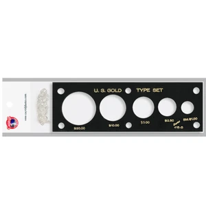 Juego de 5 monedas de plástico capital negro tipo oro soporte $20 $10 $5 y pantalla SM $1 - Imagen 1 de 2