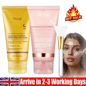 Kojic Acid Turmeric Collagen Night Wrapping Mask Overnight Peel Off Facial Mask - Picture 1 of 27