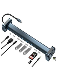 GENERISCHE 10 IN 1 USB C HUB DOCKINGSTATION USB C ADAPTER MULTI PORT - GRAU - Bild 1 von 3