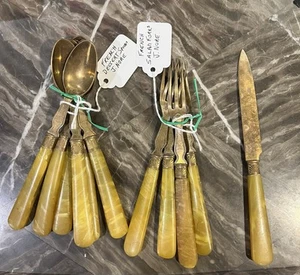 Antike J. Nore Französische Dessertlöffel & Salatgabeln - Bild 1 von 8