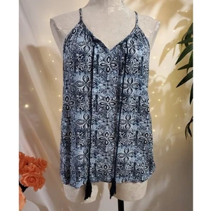 Margaritaville Floral Tassel Tie Racerback Tank Top Womens Size S Boho Beach - Picture 1 of 10