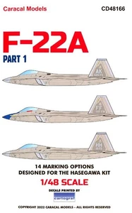 Caracal Decals 1/48 Lockheed Martin F-22A Raptor Part 1 - Bild 1 von 8
