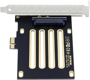 Adaptateur hôte Cablecc PCI-E 4.0 X1 vers U.2/U.3 SFF-8639 noir 1X U.2+U.3 - Photo 1/9