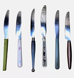 Mid Century Butter Dinner Knives Assorted Lot Of 6 - Picture 1 of 5