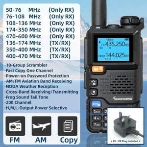 Quansheng UV-5R Plus EGZUMER AM FM USB 18 MHz-1.3 GHz VHF UHF HAM Two Way Radio - Picture 1 of 8