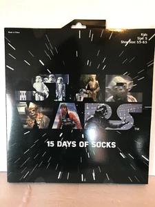 New Star Wars 15 Days Of Socks Kid Sz Sm 5.5-8.5 4 Pr Crew 4 Pr 1/4 Sox 7 No-Sho - Picture 1 of 12