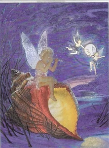 Shell Fairies Stampa Foil Art Fantasy Effetto 3D Senza Inquadratura Bianco Opacato 8X10. - Foto 1 di 1
