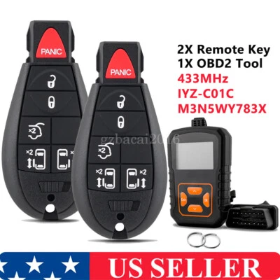 2 para 2010 2011 2012 2013 2014 2015 2016 Chrysler Town Country mando a distancia llavero 6B Foto 1 de 4