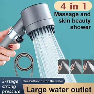 Duschkopf Hochdruck Handbrause Duschbrause Wassersparend mit 1.5m Schlauch 4Modi - Bild 1 von 13