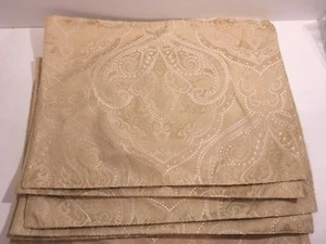 Target Classic Tidings Placemats Set of 6 Christmas 2008 Beige White Paisley - Picture 1 of 6