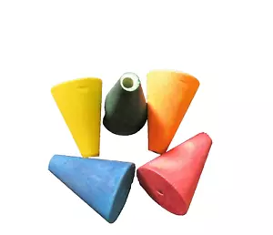 10 PC COLORFUL LARGE 1 3/4" X 2 1/4" WOOD CONES Parrot Bird Craft Toy Parts - Picture 1 of 1