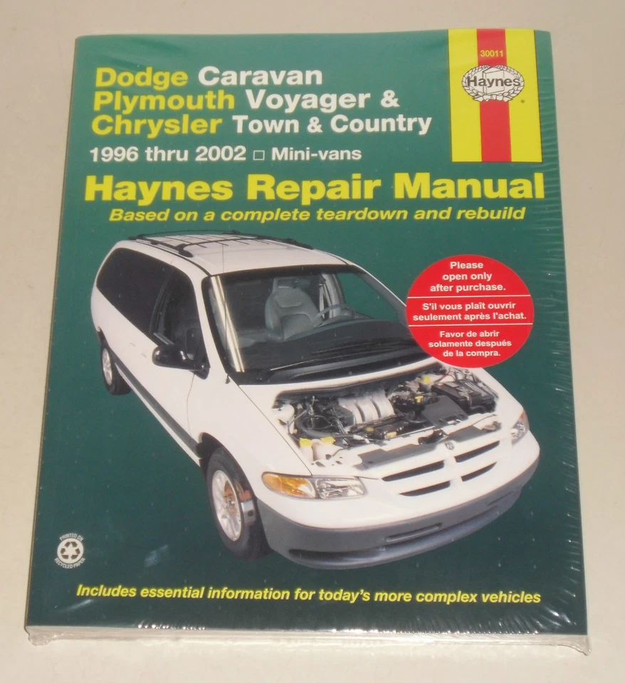Manuale Riparazione Chrysler Voyager/Dodge Caravan/Plymouth, Anno Fab. 1996 - - Immagine 1 di 1