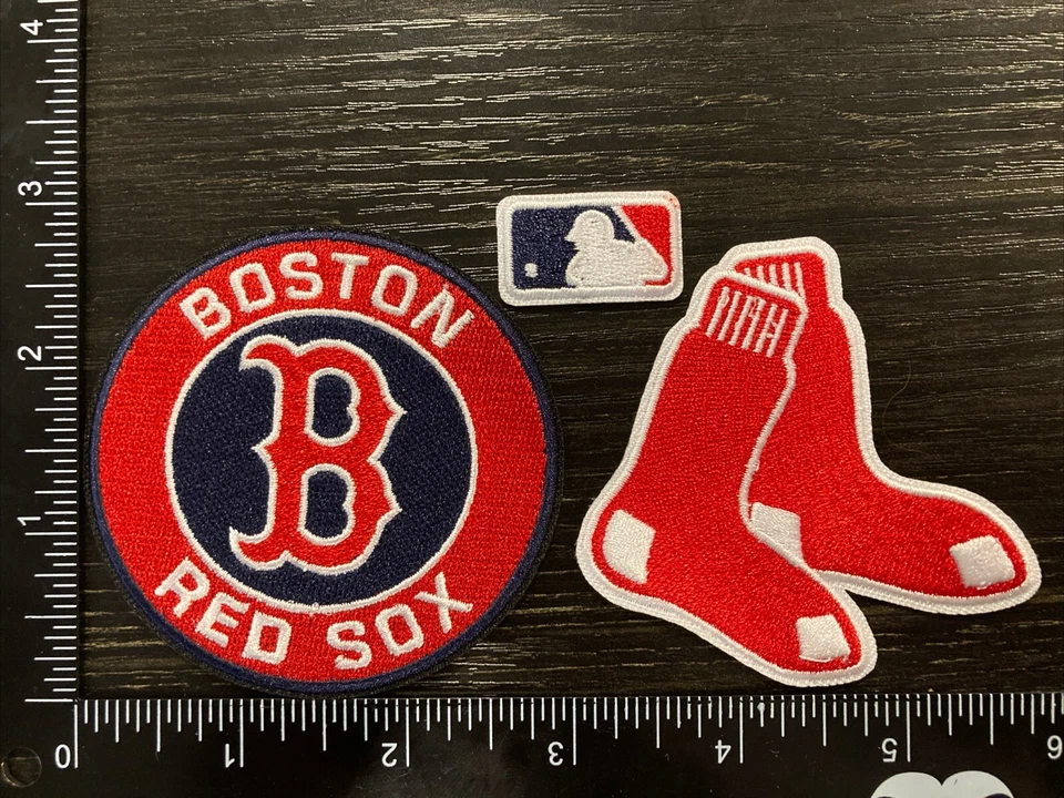 BOSTON RED SOX LOT SET OF 3 MLB BASEBALL IRON ON PATCHES