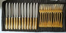 MALMAISON EMPIRE CHRISTOFLE TABLE DINNER SET Forks Knives Silver GOLD plated