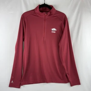 Arkansas Razorbacks Dad Mens 1/4 Zip Pullover Long Sleeve Red Sz M New W/ Tags - Picture 1 of 12
