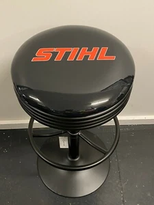 STIHL CHAINSAW RARE BLACK BAR STOOL ADJUSTABLE HEIGHT CHAINSAWS WHIPPER SNIPPER - Picture 1 of 11