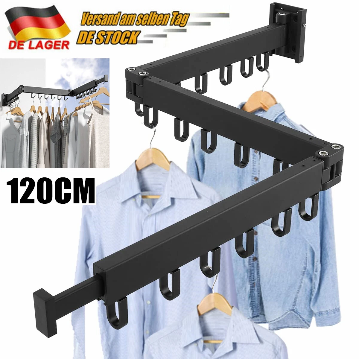 2er-Set Wandgarderoben Mit 6 Haken – Edelstahl, Silber, Für Handtücher & Kleidung, Einfach Zu Montieren