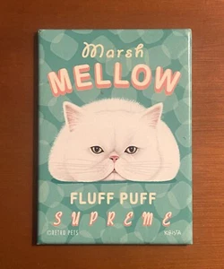 Retro Haustiere Kühlschrankmagnet Sumpf weich Flusen Puff Supreme weiß Perserkatze Kunst - Bild 1 von 2
