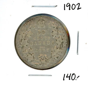 1902 Canada Fifty Cents - in Fine+ Condition - Picture 1 of 2