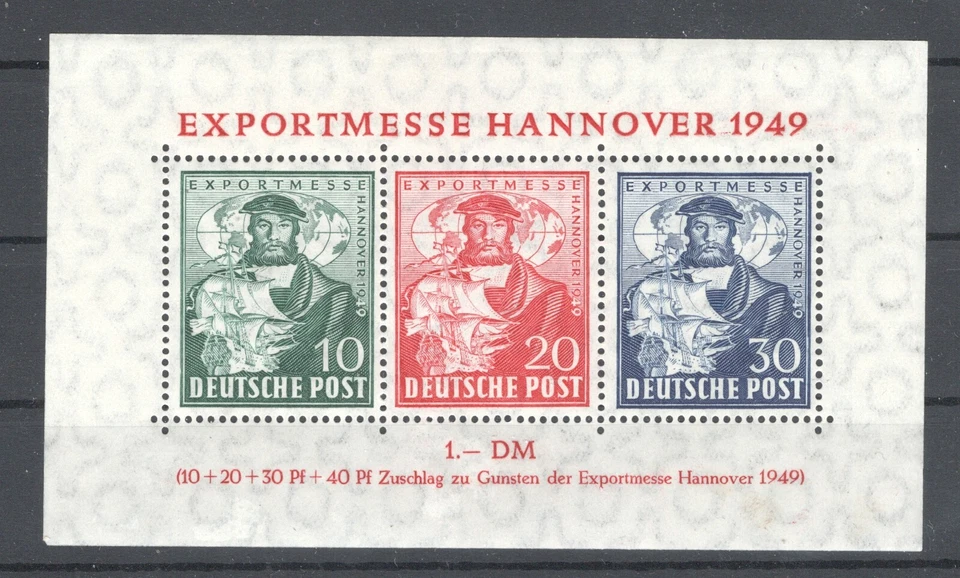 Germany 1949 Hannover Trade Fair Block MNH VF - Image 1 of 1