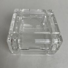 VTG Galway Irish Crystal Trinket Jewelry Box 2.75” Square CDSC In Wreath Etched