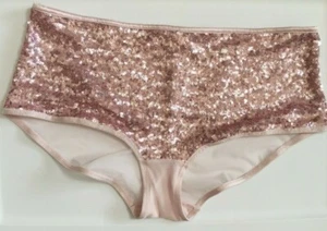 Bragas Cortas Victorias Secret Muy Sexy Rosa Brillante Talla L Lentejuelas Malla Espalda - Imagen 1 de 13