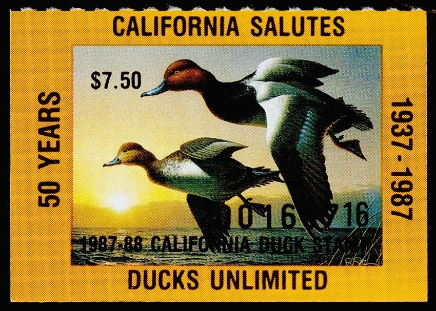 United States - California Duck Stamp Scott 18 (1987) Mint NH VF, CV $11.00 C - Image 1 of 1