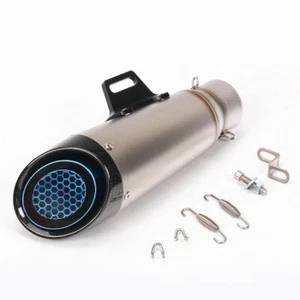 Blue Universal Carbon Fiber End Tips Exhaust Muffler Motorcycle Dia. 60mm 2.4" - Picture 1 of 7