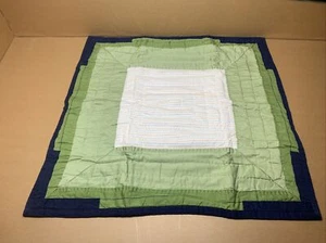 Pottery Barn Kids Euro Quilted Pillow Sham - 26”x26” - Green, Blue, White - Picture 1 of 8