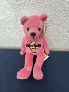Hard Rock Cafe Collectable Bear ROME Music For Life Bear Pink NWT - Picture 1 of 3