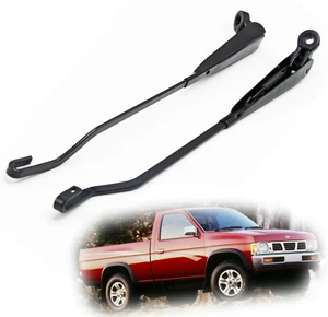 Pair Windshield Wiper Arm Black Metal For 1990-1997 Nissan Big-M D21 Pickup (RHD - Picture 1 of 6