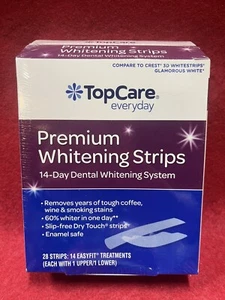 TOPCARE PREMIUM WHITENING STRIPS 14-DAY SYSTEM EXP 2026 NEW - Picture 1 of 3