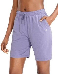 Women's Bermuda Shorts Jersey Shorts with Deep Pockets 7" Long Shorts for Wom... - Picture 1 of 6
