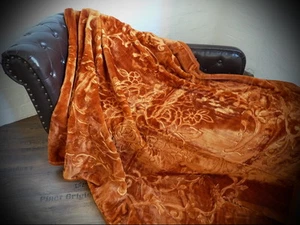 Luxus Tagesdecke Kuscheldecke Wohndecke Plaid Glanz-Design Bronze 160x200cm - Bild 1 von 1