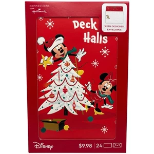 Hallmark Disney Mickey Mouse Box of 24 Christmas Holiday Greeting Card - Picture 1 of 5