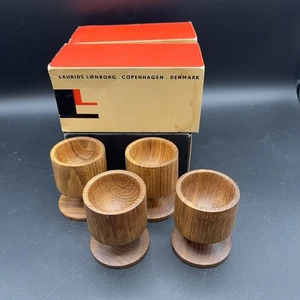 Laurids Lonborg Denmark Teak Eierbecherhalter Holzgriff MCM ~ NEU ~ 2 Sets - Bild 1 von 13