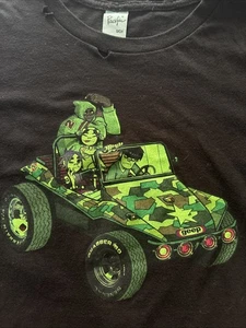 Álbum Gorillaz Band negro autotitulado Geep camuflaje manga corta pequeño agujero estresado - Imagen 1 de 6