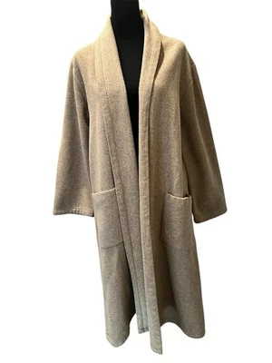 Chaqueta EILEEN FISHER Avena Ligera 100% Lana Cuello Alto Mediana Usada en Excelente Condición Foto 1 de 4