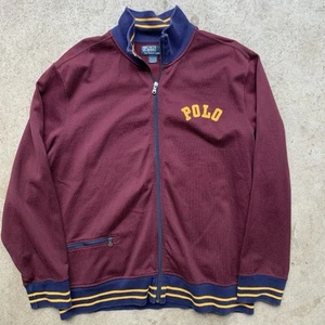 Vintage Polo Ralph Lauren University Track Jacket Mens XLarge Maroon Long Sleeve - Picture 1 of 8