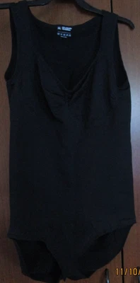 Body sin mangas negro de una pieza talla XXL entrepierna a presión poliamida elastano medida 26 Foto 1 de 4