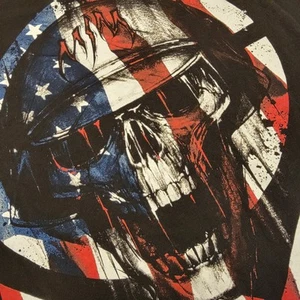 Metal Mulisha T-Shirt Mens Large US Flag Skull Logo Short Sleeve Black - Picture 1 of 18