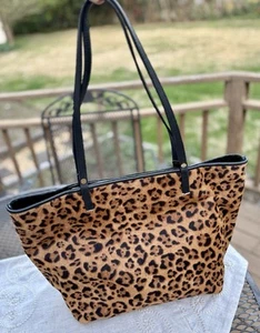 Gigi New York Tori Tote Bag, Leopard Print, Calf Hair, Sold Out In Stores, - Picture 1 of 12