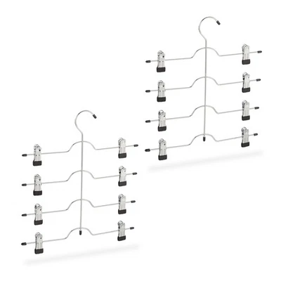 Mehrfachbügel Mehrfachrockbügel Hosenhalter Platzsparbügel Klemmbügel Set - Bild 1 von 4