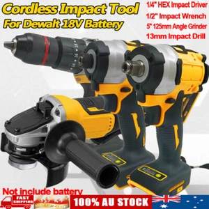 Cordless Impact Wrench Driver Drill Grinder Combo Kit For Dewalt 18V Battery - Picture 1 of 29