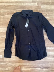 Camisa de diseñador Antony Morato para hombre talla M negra TT027 - Imagen 1 de 3