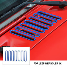 Blue Engine Hood Air Inlet Vent Cover Bezel Trim For Jeep Wrangler Jk 2007-2017