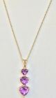 14KT YELLOW GOLD 3 CT AMETHYST PEDANT NECKLACE