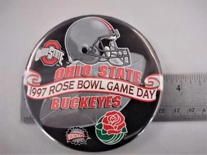1997 Rose Bowl Ohio State Buckeyes vs Arizona State Pin Button Pinback 3.5" NCAA - Picture 1 of 6