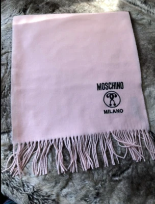 Bufanda Moschino Milano 100% Lana Rosa Hecha en Italia Foto 1 de 4
