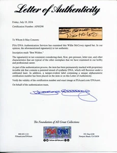 Willie McCovey Giants Firmado Adirondack P302 Modelo Bate PSA Carta ADN Auténtica - Imagen 1 de 5